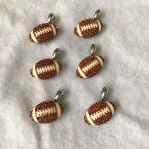 6 New Football Charms with Crystals